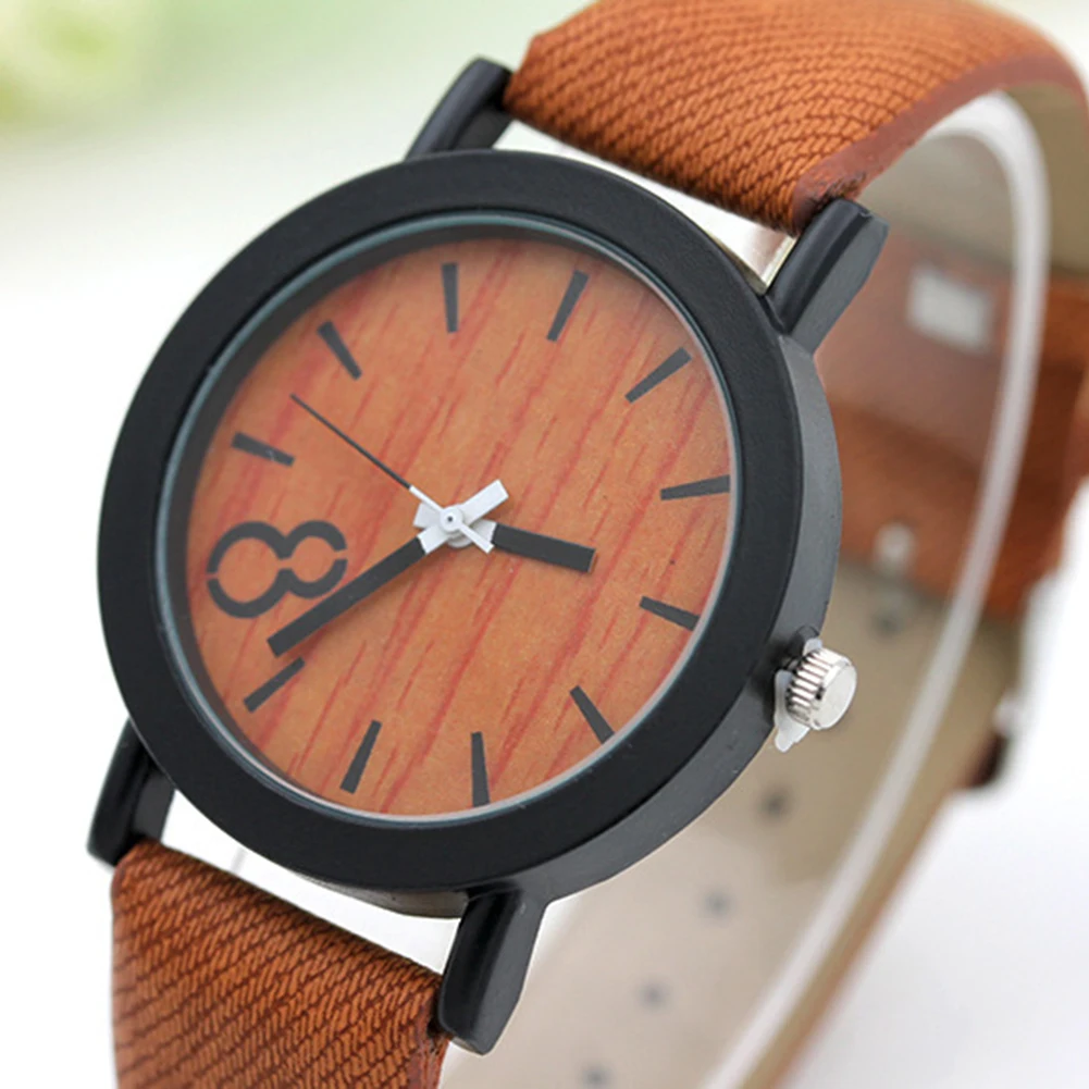 Fashion Casual Women Men Wooden Grain Round Dial Faux Leather Band Quartz Modern Wristwatch Wrist Watch Couple Gift Fashion Casual Women Men Wooden Grain Round Dial Faux Leather Band Quartz Modern Wristwatch Wrist Watch Couple Gift