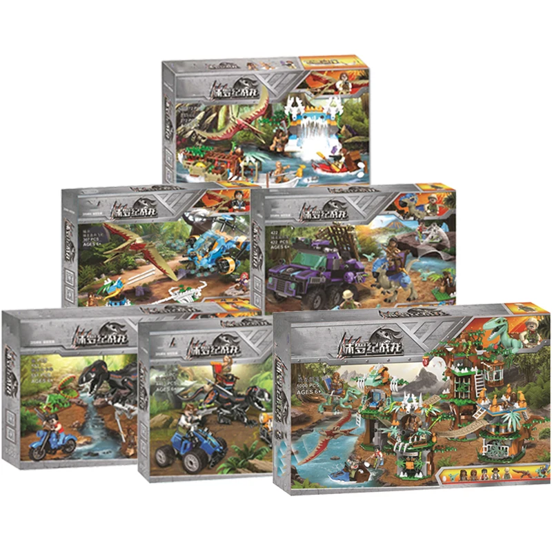 

2019 NEW Jurassic Dinosaurs World Park 2 Dinosaur Raptor Protection Zone Set Building Blocks Children Juguetes Toys Gifts