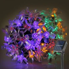 Солнечный светодиодный свет шнура 5 м 50 светодиодный S Сказочный свет открытый светодиодный гирлянды на солнечной энергии Ёлочные гирлянды садовые украшения для улицы