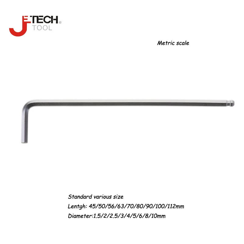Jetech tool precise ball point ended 1.5mm 2mm 2.5mm 3mm 4mm 5mm 6mm 8mm 10mm standard metric hex key wrench allen key