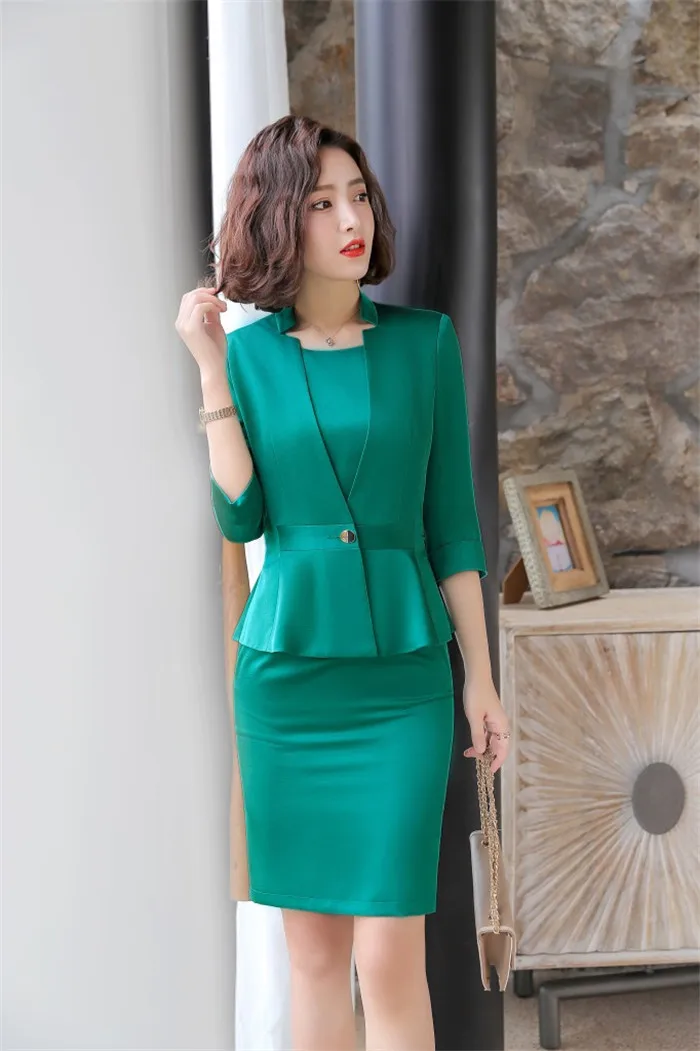 Women's Dress Suits Spring Professional Office Ladies's Blazer Sets Slim Sleeveless Dress 2pcs Formal Workwear Suits W926