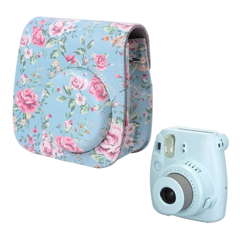 Instax Mini 8/9 сумки для камеры цветочные чехлы из искусственной кожи на ремешке для Fujifilm