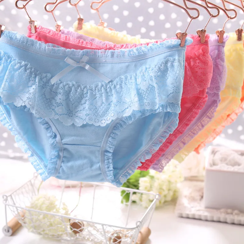Free Shippingsweet Lace Bow Underwear Cotton Women Panties In Womens