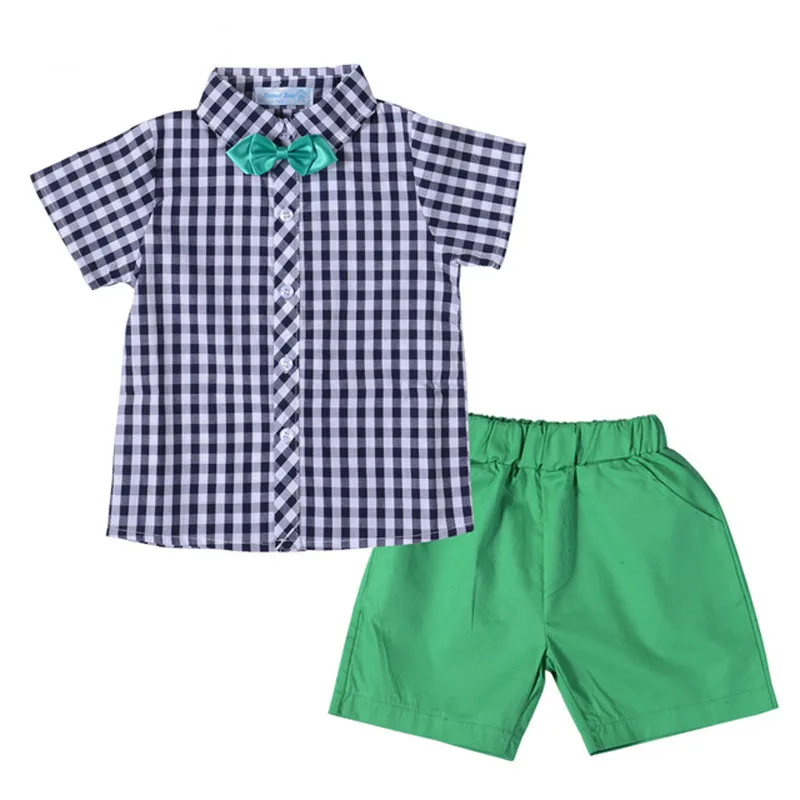 Humor Bear/комплект одежды для мальчиков, одежда для маленьких мальчиков Новые летние комплекты одежды для детей разноцветная футболка в полоску+ штаны комплект из 2 предметов для мальчиков