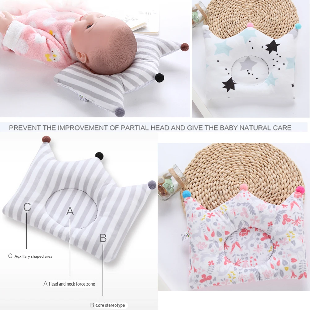 Корона шаблон подушка для младенца Удобная подушка предотвращает плоскую голову
