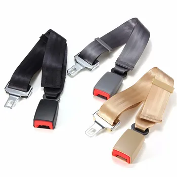 

Universal Adjustable Car Seat Seatbelt Safety Belt Extender 2.1cm Buckle Black Gray Beige Can be extended to 80cm