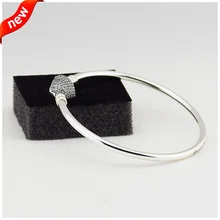 Браслет с застежкой в форме сердца 925 Аутентичное Стерлинговое серебро ювелирные изделия