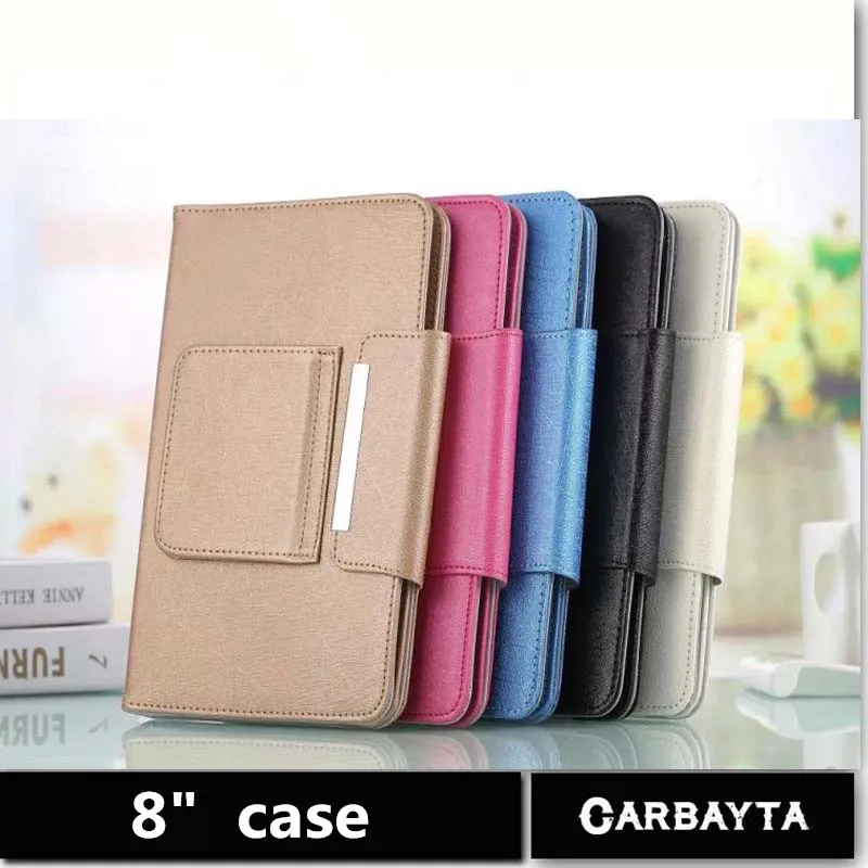 Hot Selling Super Deal 1PC Universal High quality PU Leather Stand Cover Case For 8 Inch Tablet PC general cover 5 Color 