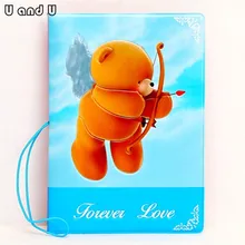 UandU мультяшная Обложка для паспорта для путешествий, держатель для кредитных карт из искусственной кожи с размером 14*9,6 см, держатель для паспорта-Forever Love