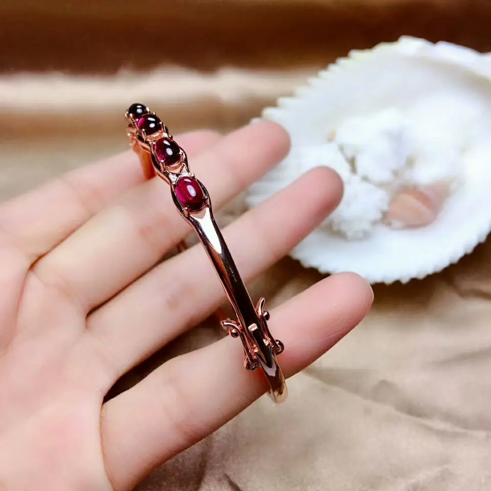 [MeiBaPJ] натуральный чистый Магний алюминий гранат драгоценный камень браслет для женщин 925 пробы серебряный браслет ювелирные украшения