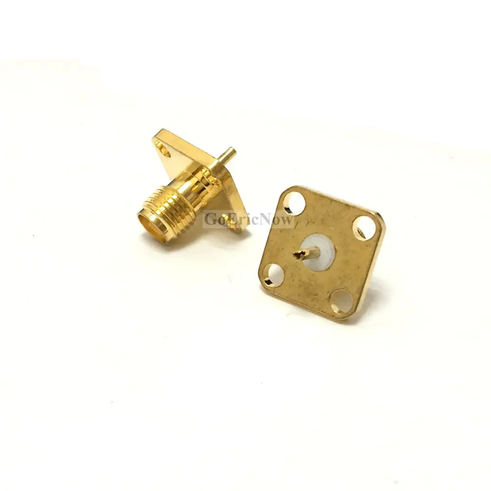 

1pcs RF Coaxial straight SMA Female 4 Hole Flange Chassis Panel Mount Connector