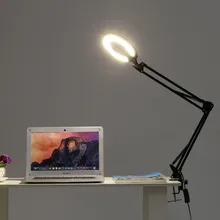 4-в-1 светодиодный увеличительное Стекло торшер с зажимом белый/теплый белый светильник ed светодиодный светильник Настольная лампа компактного дизайна стенд Встроенный светодиодный