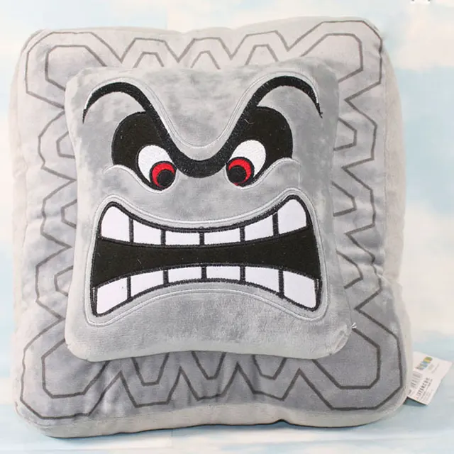 9'' 23cm Super Mario Bros Grey Brick Plush Toy Soft Stuffed Doll,1pcs