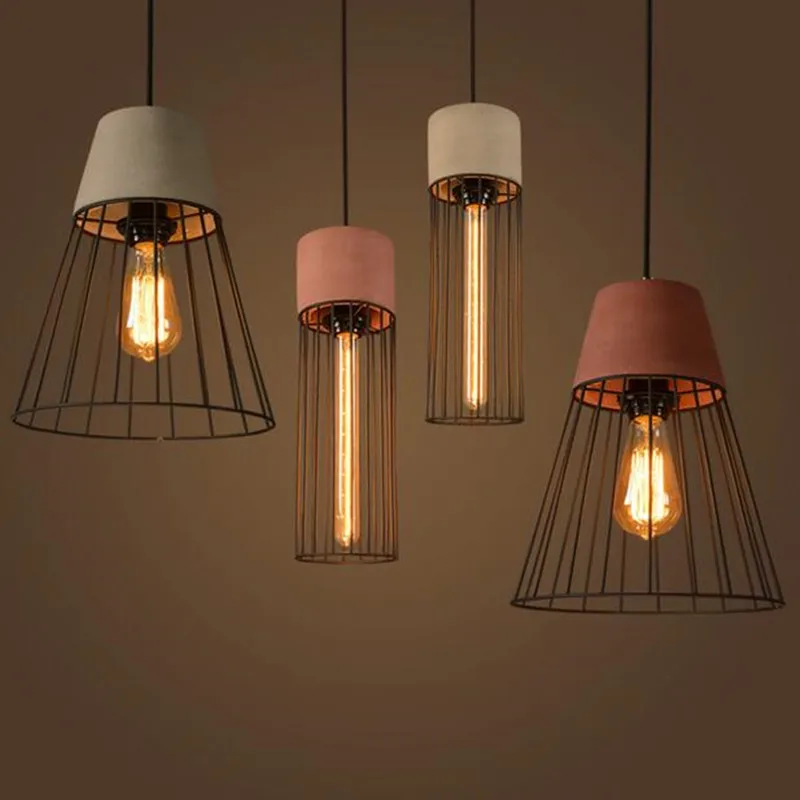 

Creative personality Industrial LOFT restaurant and bar pendant vintage creative hall balcony single-head cement pendant lamp
