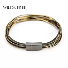 Новинка года Дизайн Многослойные звено цепи браслеты и для пистолет женщина черный магнит для женщин модные украшения