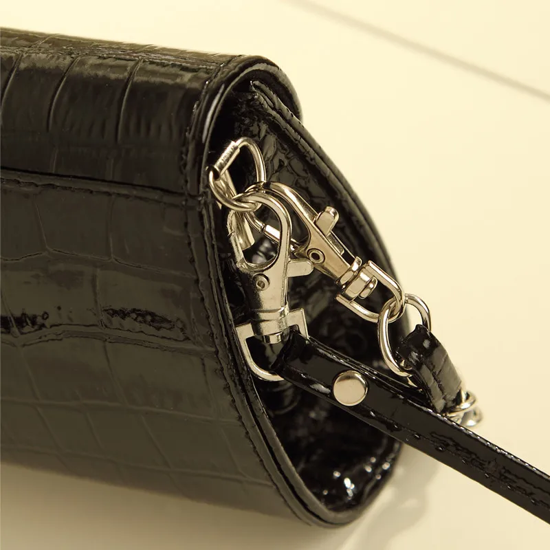 Fashion Designer Crocodile Pattern Ladies' Shoulder Chain Bag Wallet PU Leather Clutch Evening Bag Purse for Women Handbag