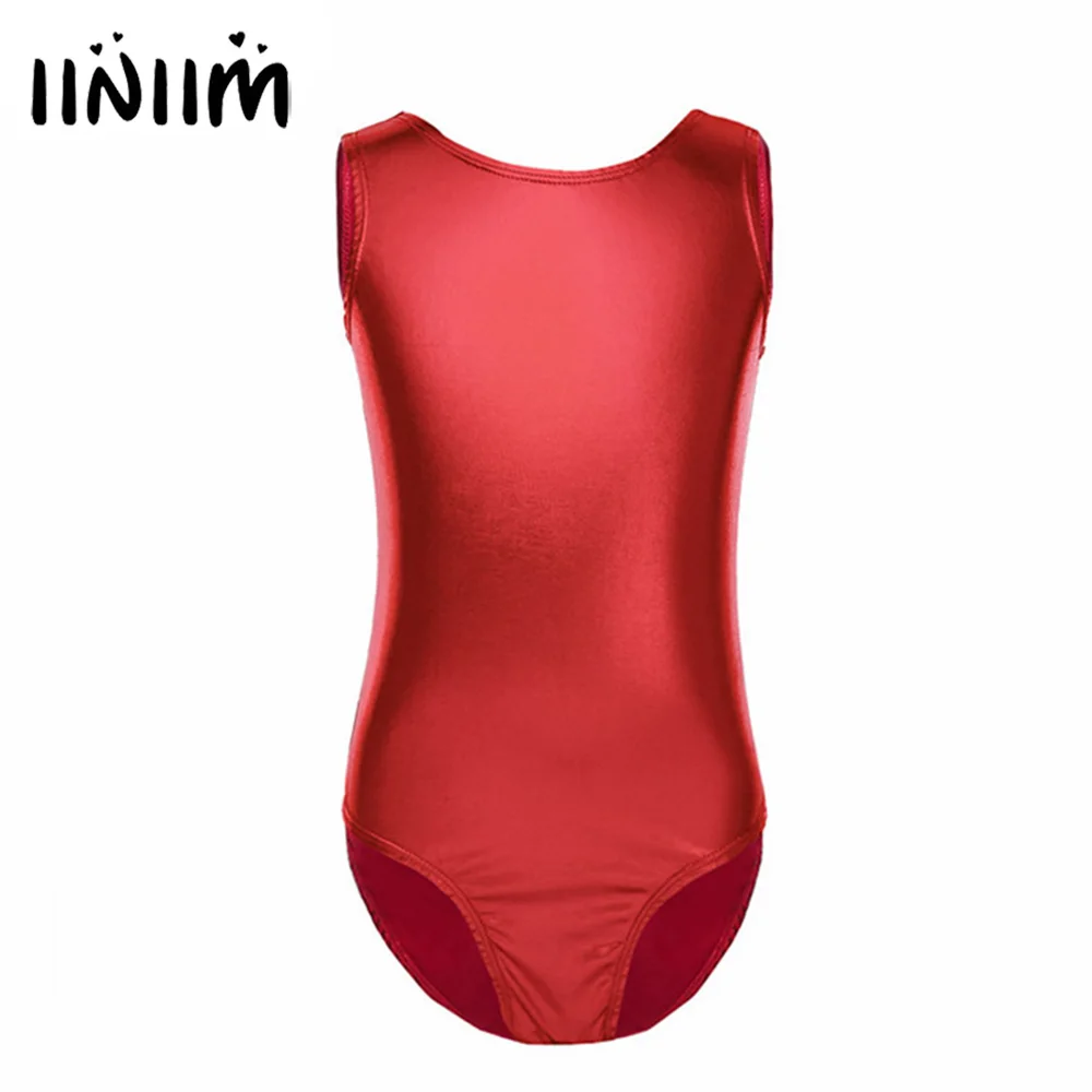 

Sequined Girls Patent Leather Sleeveless Leotard Ballet Dance Gymnastics Exercise Dresses for Performance Girls Ballet Class