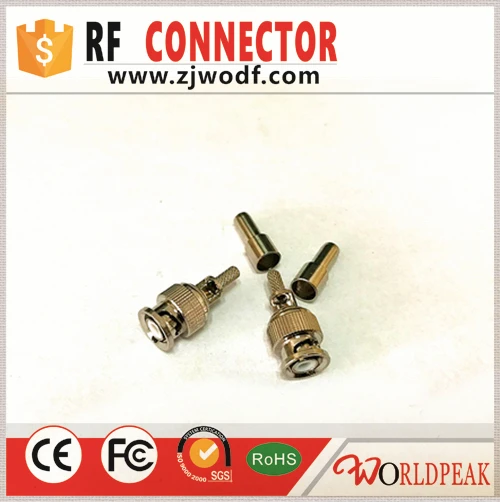 

Free shipping 10pcs rf coaxial connector Mini BNC male crimp straight bulkhead for FIEX2 RA8000 RG174 cable