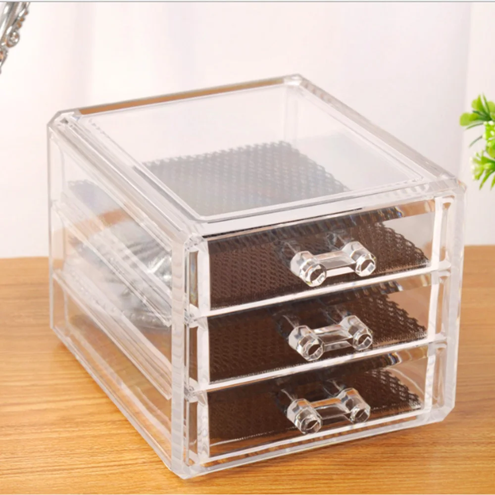 

Transparent Storage Drawer Makeup Organizer Jewelry Cosmetic Storage Box 26 Holes Transparent Cosmetic Makeup Brush Holder Stand