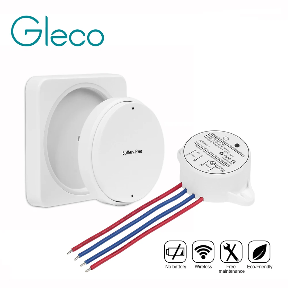 

Standard 1 Gang 1 Way Wireless RF Control Light Switch Self-powered Battery-free Wall Switch Home Lighting control AC85-220V