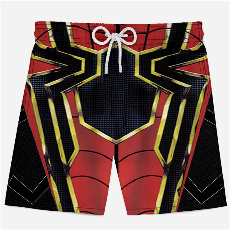 3D мужские Летние Шорты повседневные эластичные талии Человек-паук трусы с персонажами XS-4XLBodys спортивные штаны пляжные шорты дропшиппинг