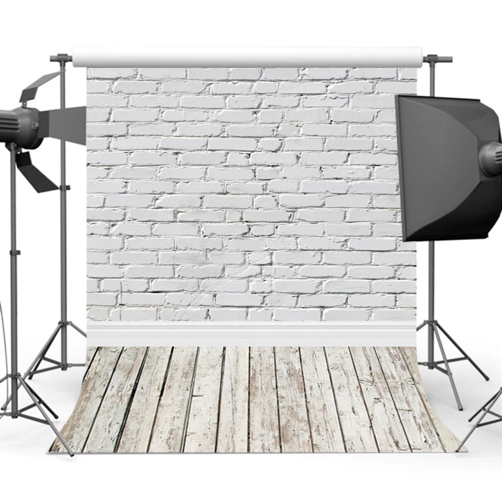 

Mehofoto Brick Wall Photography Background Wooden Floor Backdrop for Newborn Photographic Backgrounds Photo Studio Y-167