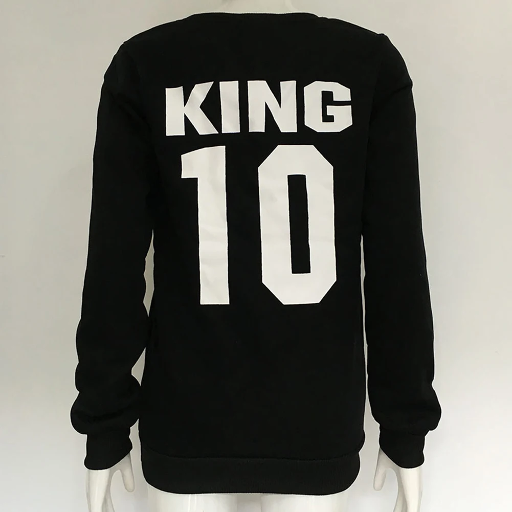Fashion QUEEN KING Letter Printed Casual Pullover Couple Hoodies Lovers Sweatshirt Tops |