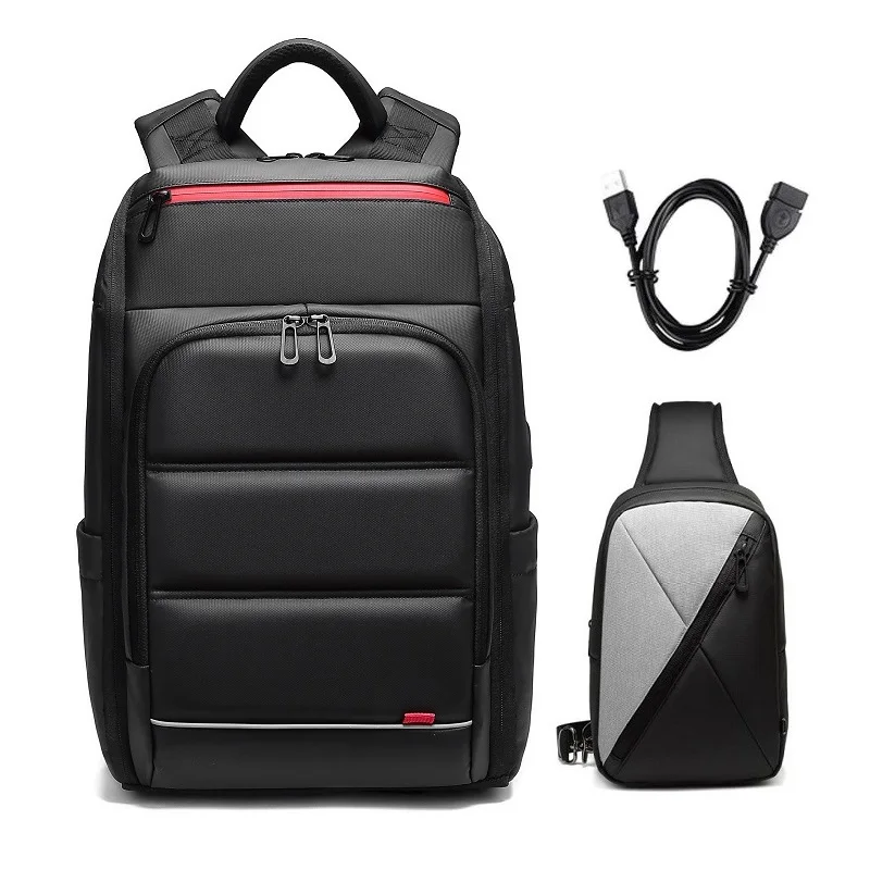 Многофункциональный рюкзак для ноутбука Mochila, большая емкость, водонепроницаемая дорожная сумка, зарядка через usb, деловая школьная сумка - Цвет: Set 5