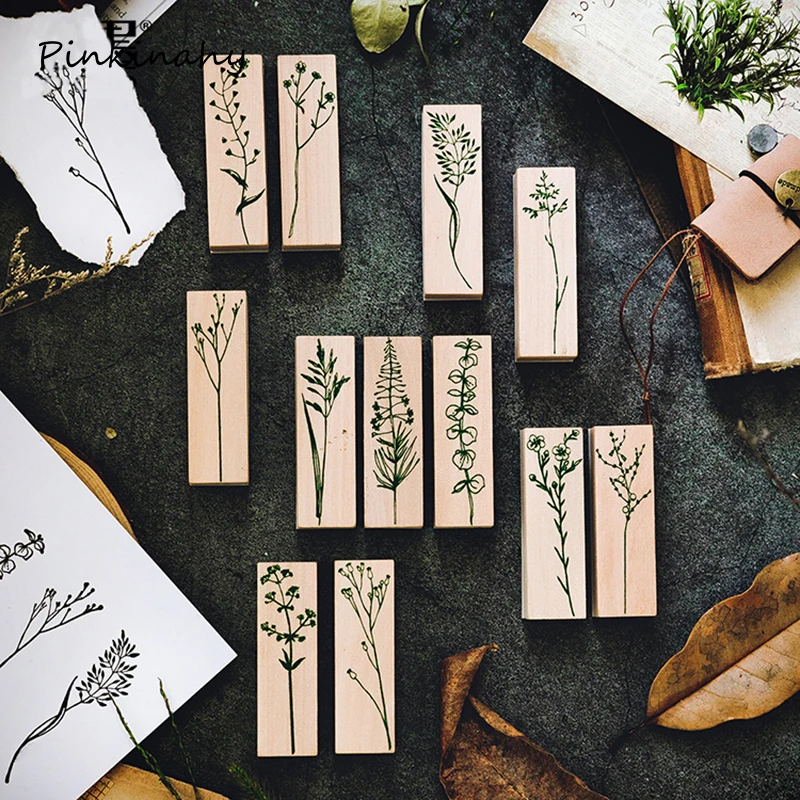 

Vintage Nature Forest Plants series wooden rubber stamps for scrapbooking stationery DIY scrapbooking wooden stamp