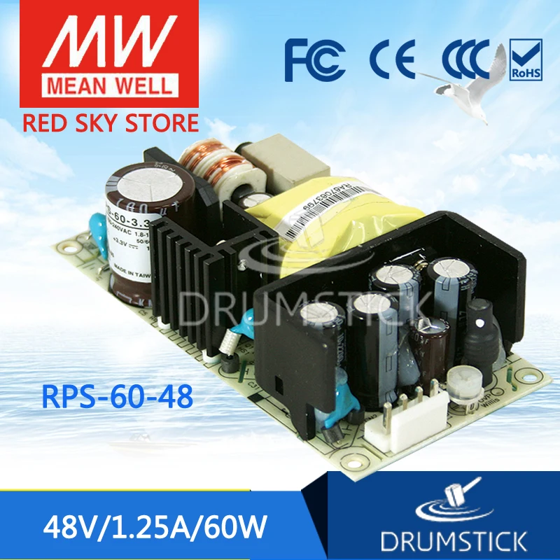 

MEAN WELL RPS-60-48 48V 1.25A meanwell RPS-60 48V 60W Single Output Medical Type