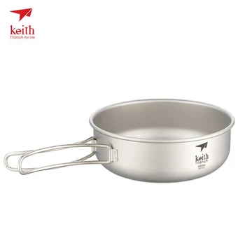 

Keith Titanium Camping 300ML-600ML Titanium Bowl With Foldable Handle Bowl Outdoor Cookware Tableware Cutlery Ti5323-Ti5326