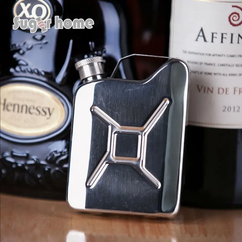 Portable Jerrycan 1pc 4 oz Food Grade Stainless Steel Hip Flask drinkware Alcohol Liquor Whiskey Bottle