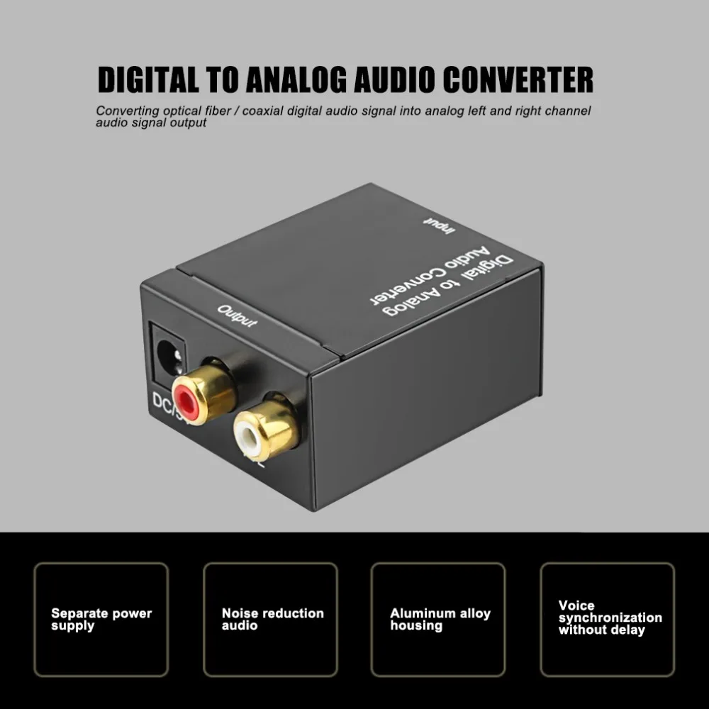

Digital Optical Coaxial Signal To Analog Audio Converter Adapter RCA Digital To Analog Optical Digital Coaxial Audio Converters