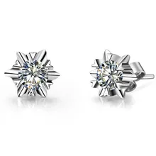 18 K 750 белый золотой свадебный аксессуар модные серьги 1Ct/шт Круглые Женские серьги-гвоздики AU750 Свадебные украшения