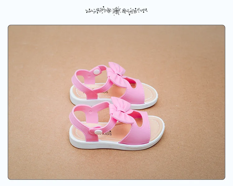 Детские сандалии Лето Девочки сандалии розовый бант дышащие из мягкой кожи детские сандалии синие модные сандалии