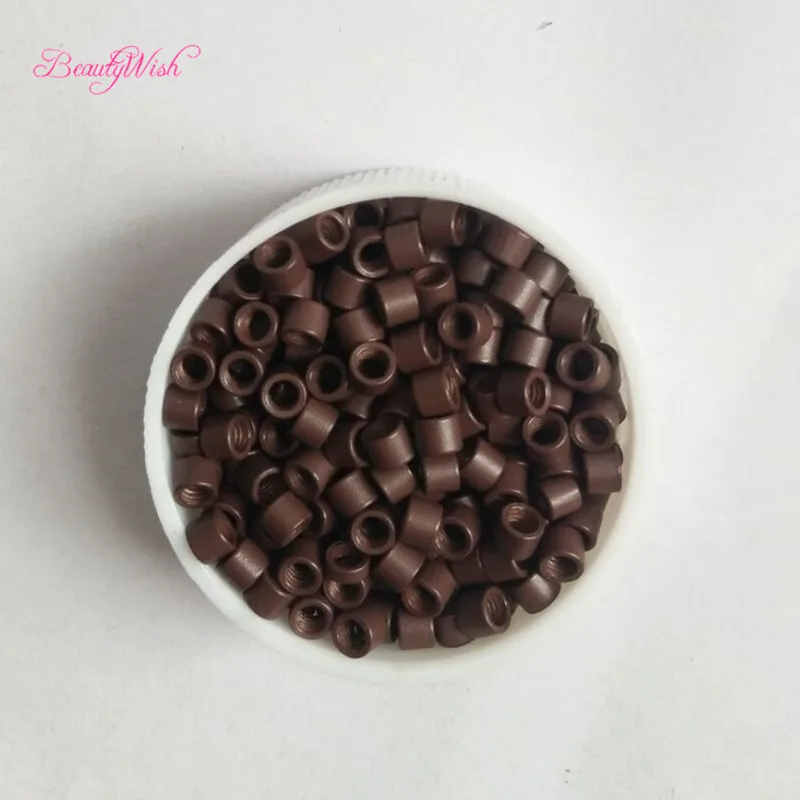 1000Pcs Screw Micro Ring For I tip Hair 3520 Nano Micro Ring Screw In Black Brown Blonde Micro Ring