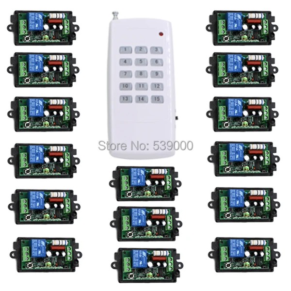 

AC110v 220V 1CH Radio Wireless Controller Remote Switch teleswitch 15 Receiver with1 transmitter light lamp LED ON/OFF