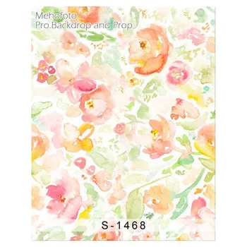 

Customize Computer Printing Watercolor flowers newborn children Background for Photo Studio