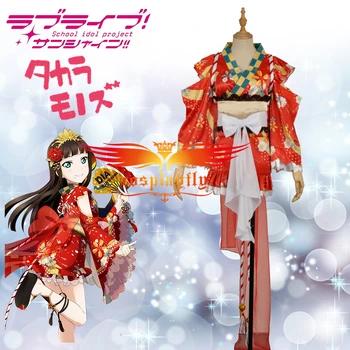 

LoveLive!SunShine!! Aqours Kurosawa Dia Yutaka Awakening Dress Sexy Outfit Cosplay Costume Custom Made Red Printed Corset Skirt