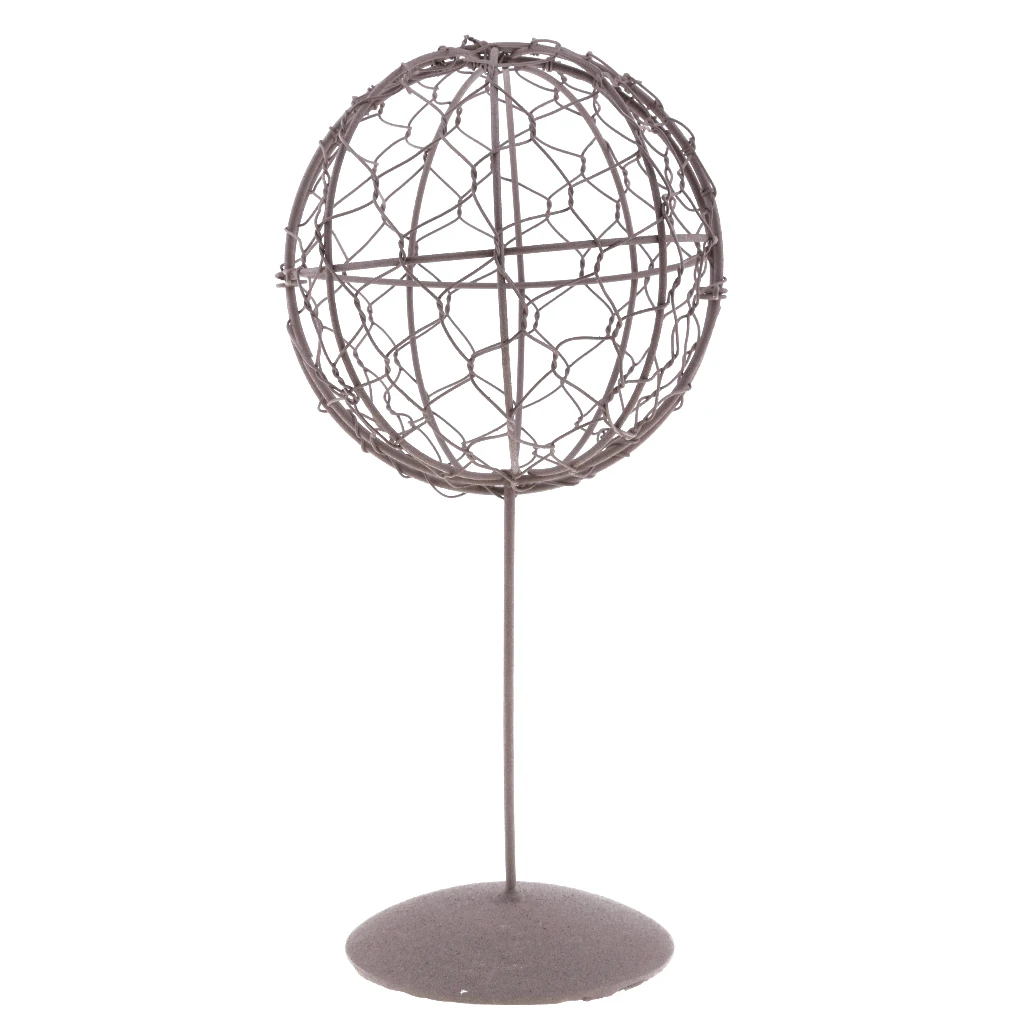 Rustic Iron Frame With Stand Ball Shape Succulent Pot Free Standing Pot 28cm