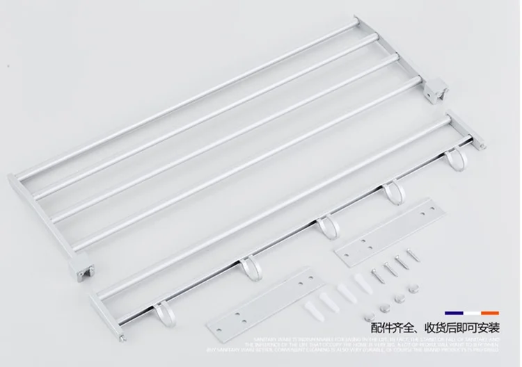 2 в 1 Складная полка для ванной/Крючок хранения полотенец|aluminium bathroom accessories|bathroom