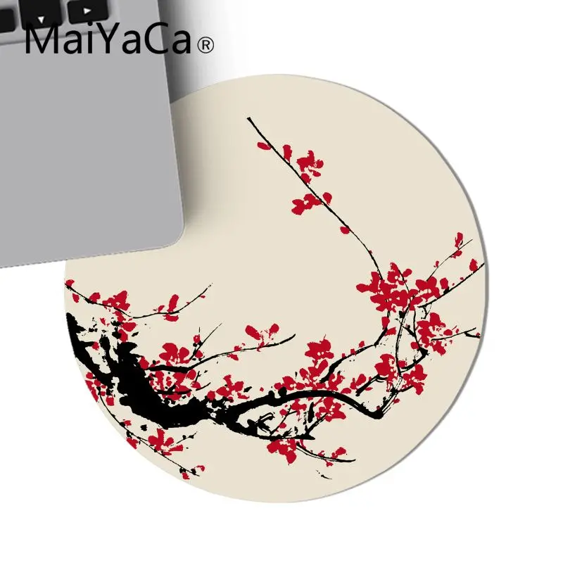 MaiYaCa Одежда высшего качества Cherry Blossom геймер Скорость мыши розничной маленькие круглые Резина Мышь pad DIY индивидуальные личный игровой Мышь Pad