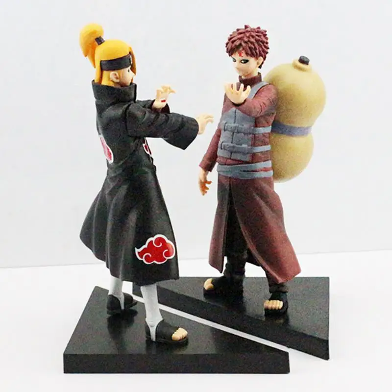 

2Pcs/Set Naruto Deidara VS Gaara PVC Action Figures Collectible Model Toys 16~17CM Free Shipping