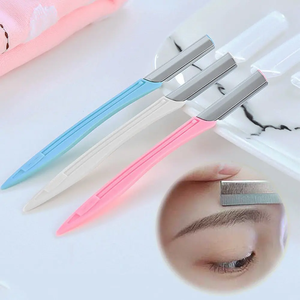 

3Pcs/Set Portable Women Tinkle Eyebrow Face Razor Trimmer Shaper Shaver Blade Hair Remover Tool Stainless Steel Cutting Tools