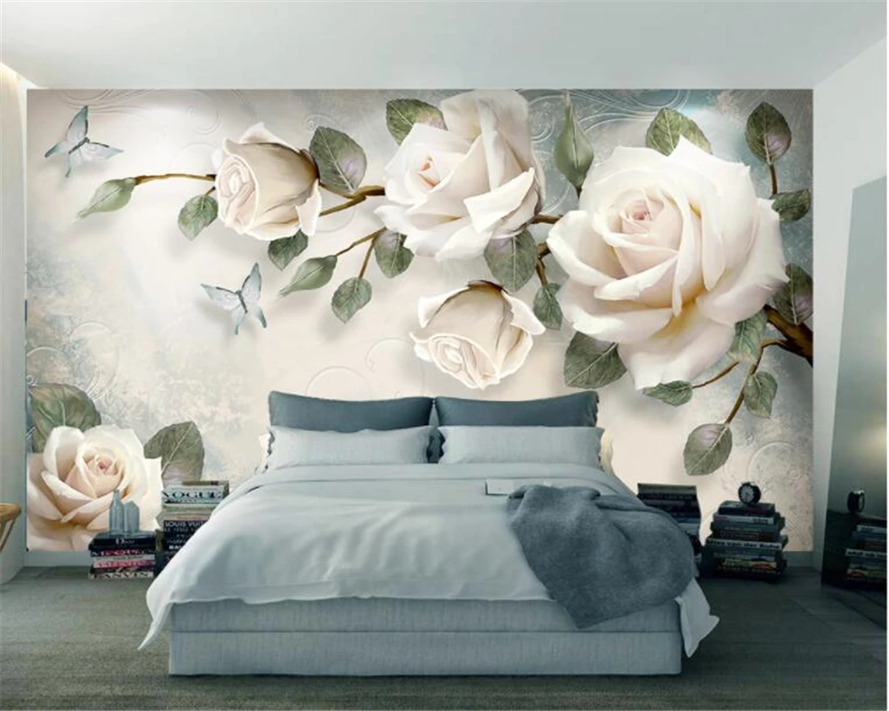 Beibehang Custom wallpaper mural modern hand painted flowers European style TV backgrounds wall living room bedroom 3d wallpaper Beibehang Custom wallpaper mural modern hand painted flowers European style TV backgrounds wall living room bedroom 3d wallpaper