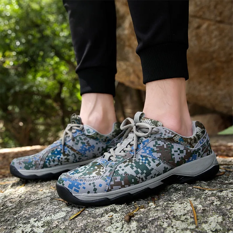 Man Hiking Shoes Spring Autumn Camouflage Sneakers Comfortable Mens Mountain Shoes Rubber Bottom Outdoor Sneakers Men 2018