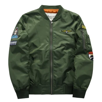 

Bomber thick Jacket 2017 winter jackets Pilot Outerwear Men Army Green Kanji Japanese Merch Flight Coat Streetwear printed