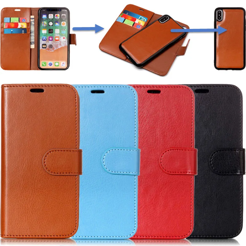 

Luxury Splice 2 in 1 Flip Leather Wallet Phone Soft Silicone Case Plain Cover Shell Coque Fundas for Huawei P8Lite P10Lite 2017