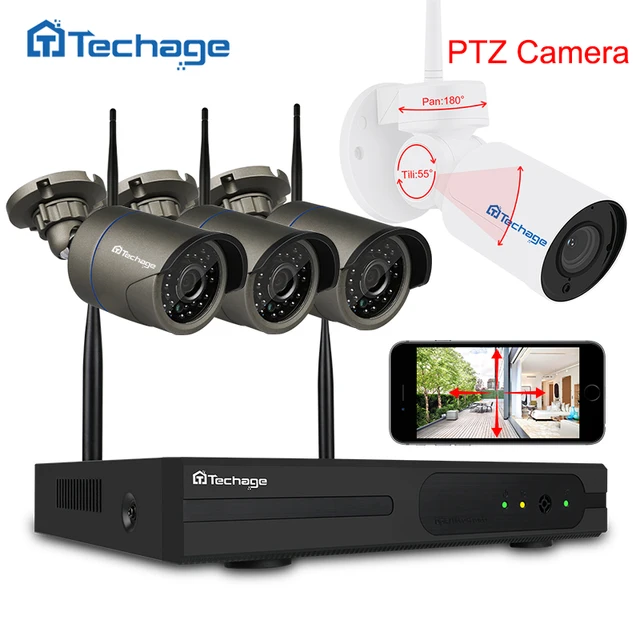 techage 4ch 1080p wifi cctv security system wireless nvr kit 20mp outdoor ptz wifi ip - Nvr Security System techage 4ch 1080p wifi cctv security system wireless nvr kit 20mp outdoor ptz wifi ip - Nvr Security System