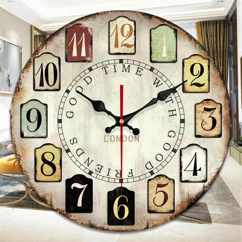 

European bedroom living room hanging watch creative clock retro decoration clock